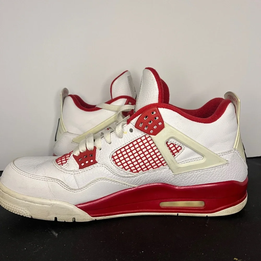 Air Jordan 4 Retro Alternate 89 White Gym Red Black 308497-106 Mens 12